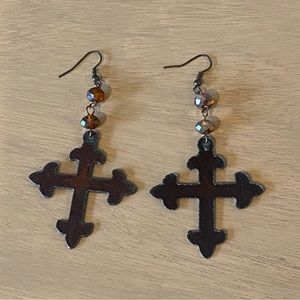 Metal Cross Earrings